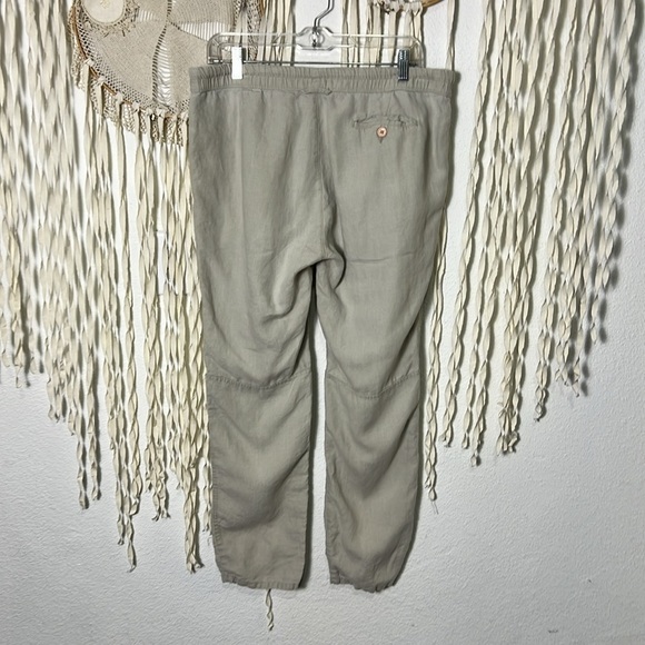 James Perse Tan Linen Soft Drape Pant Pull On with Pockets Size 3/L - Picture 5 of 13